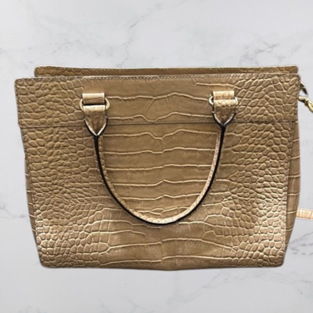 Cream Kate Spade Romy Perri Lane Croco Rosy Beige Bag - Picture 3 of 15